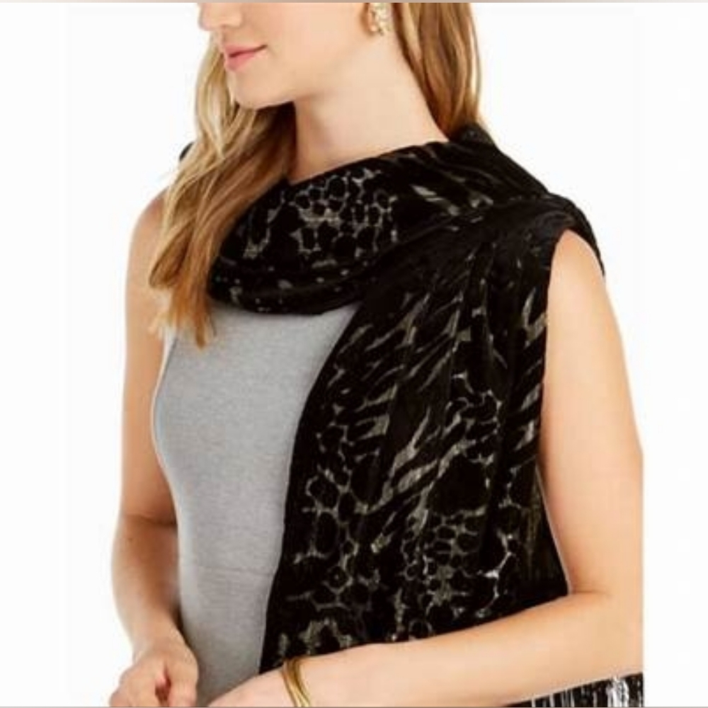 INC International ConceptsINC Animal-Print Shine Velvet Wrap - Picture 4 of 4